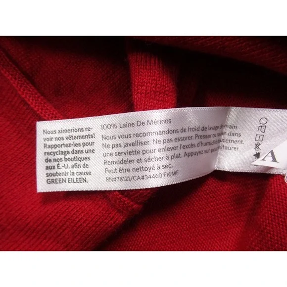 Eileen‎ Fisher Sweater Womens Size Extra Large Red Pullover Merino Wool - Picture 11 of 12